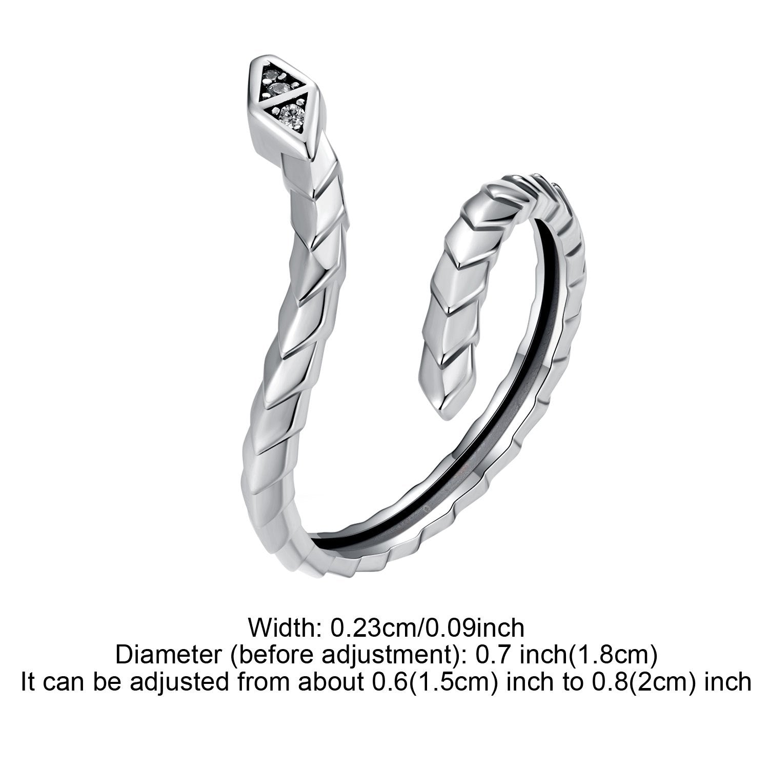 Vintage Punk uslubidagi ayollar uchun sozlanadigan ochiq uzuk, 925 sterling kumushdan tayyorlangan va sun'iy zirkon bilan bezatilgan, og'irligi faqat 2.9g. Musiqa festivallari yoki har kuni kiyish uchun mukammal.