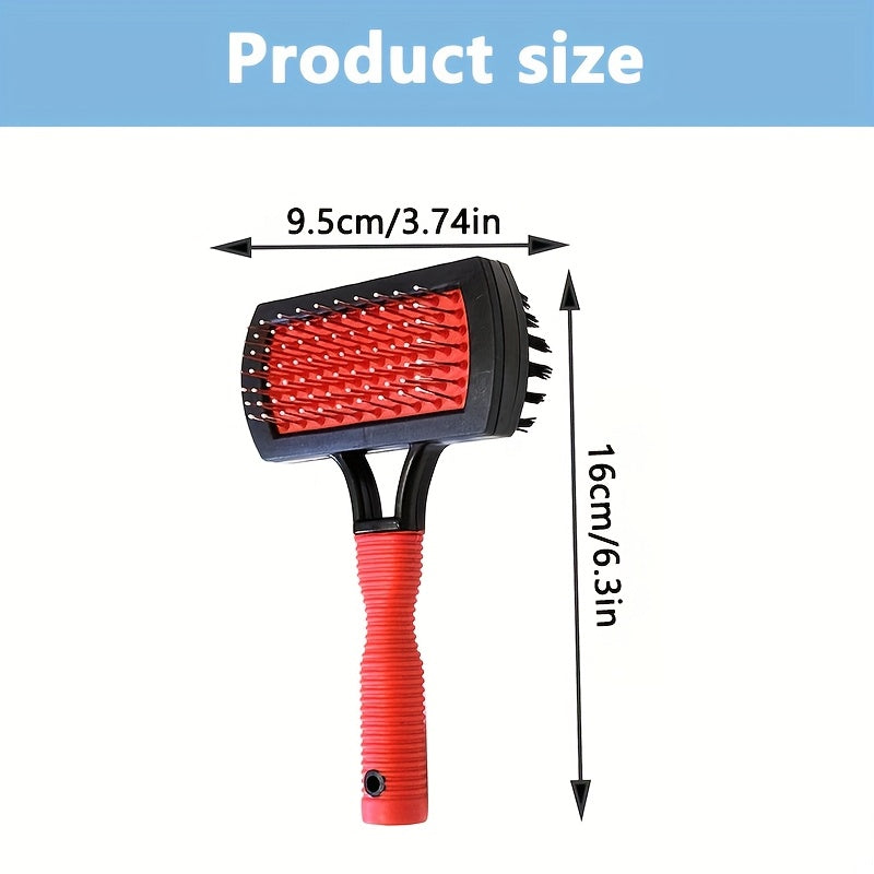 Flexible Plastic Air Conditioner Fin Cleaning Brush with Ergonomic Red Handle