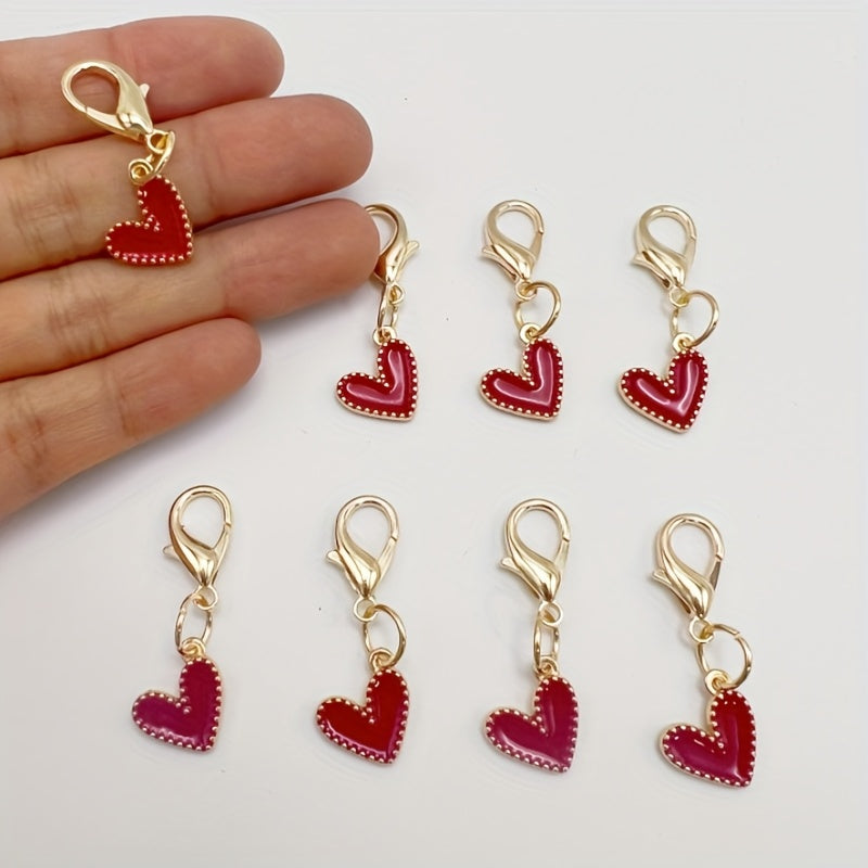 Kids Adults Heart Shoe Charms with Red Felt and Gold Accents for Sneakers