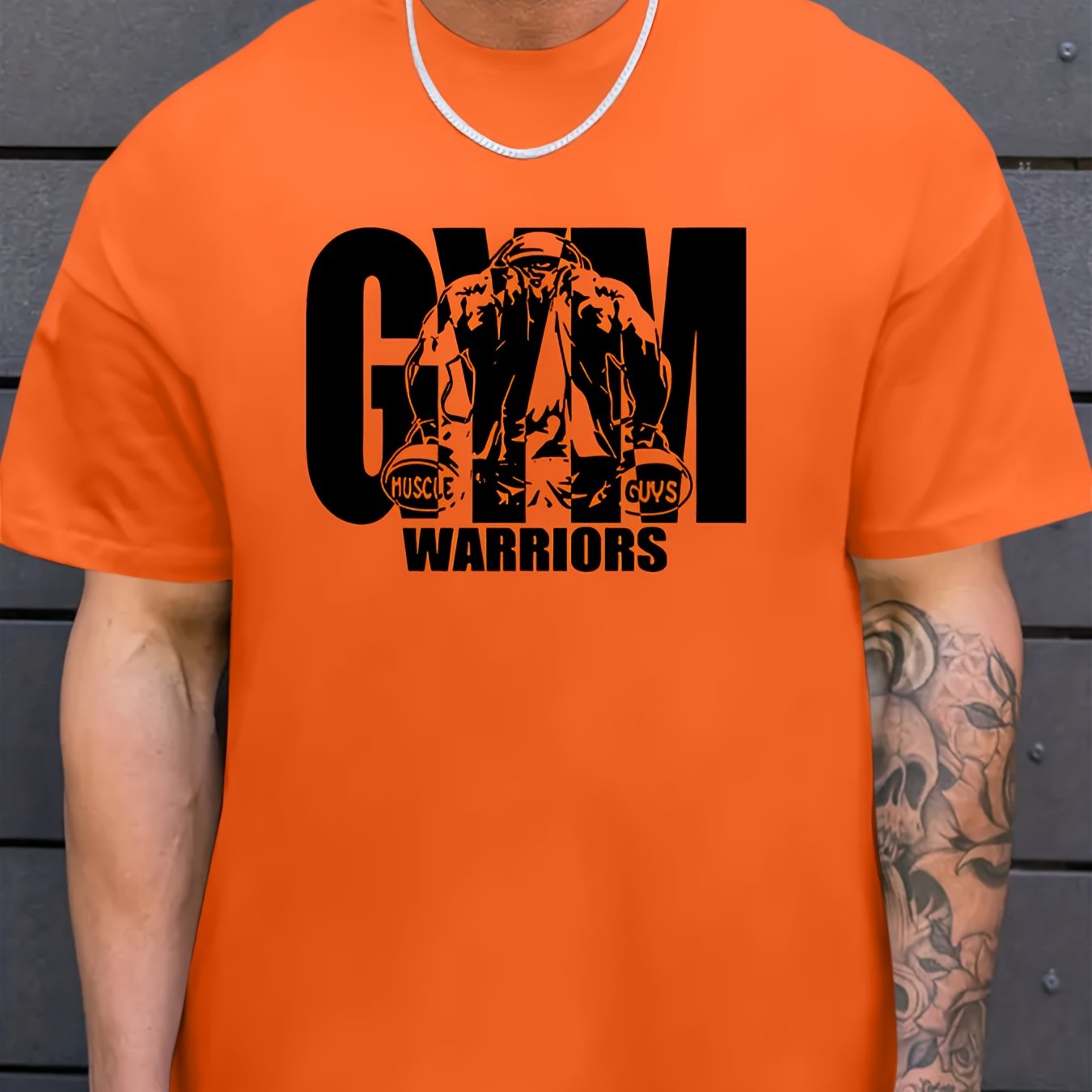 Yoz uchun Katta O'lchamdagi GYM Print Erkaklar Tasodifiy T-shirti