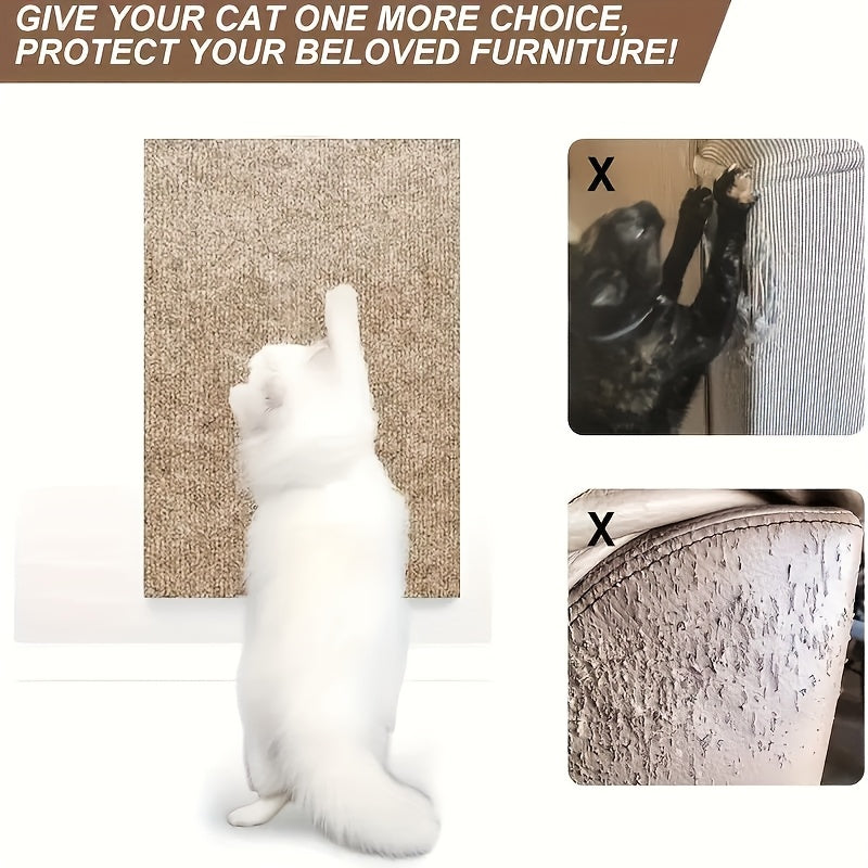 Self-Adhesive Cat Climbing and Scratching Mat with Scratching Board and Tree Stand