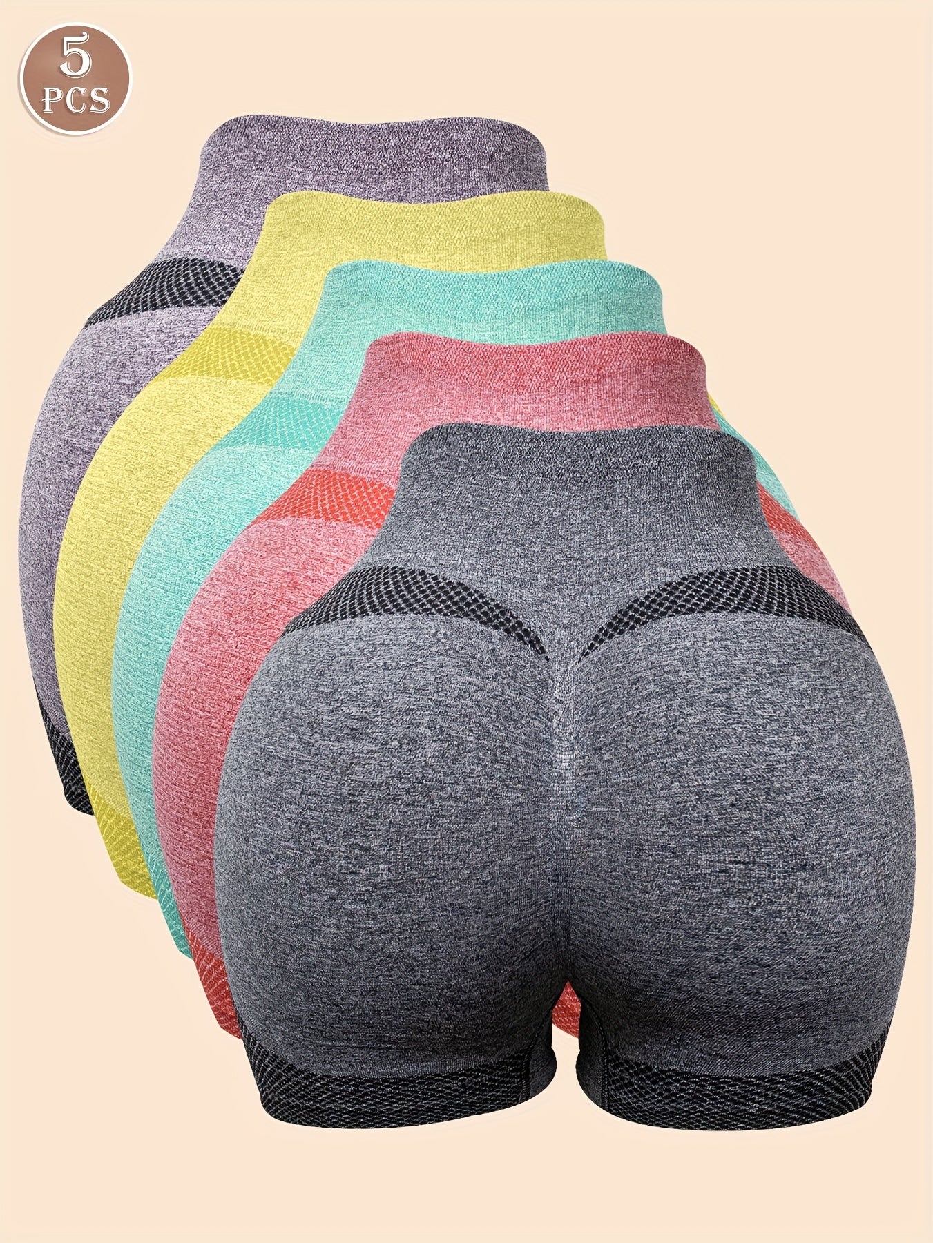 Women's Seamless High-Waisted Shorts Tummy Control Quick-Drying Fitness Lifting Set