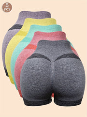 Women's Seamless High-Waisted Shorts Tummy Control Quick-Drying Fitness Lifting Set