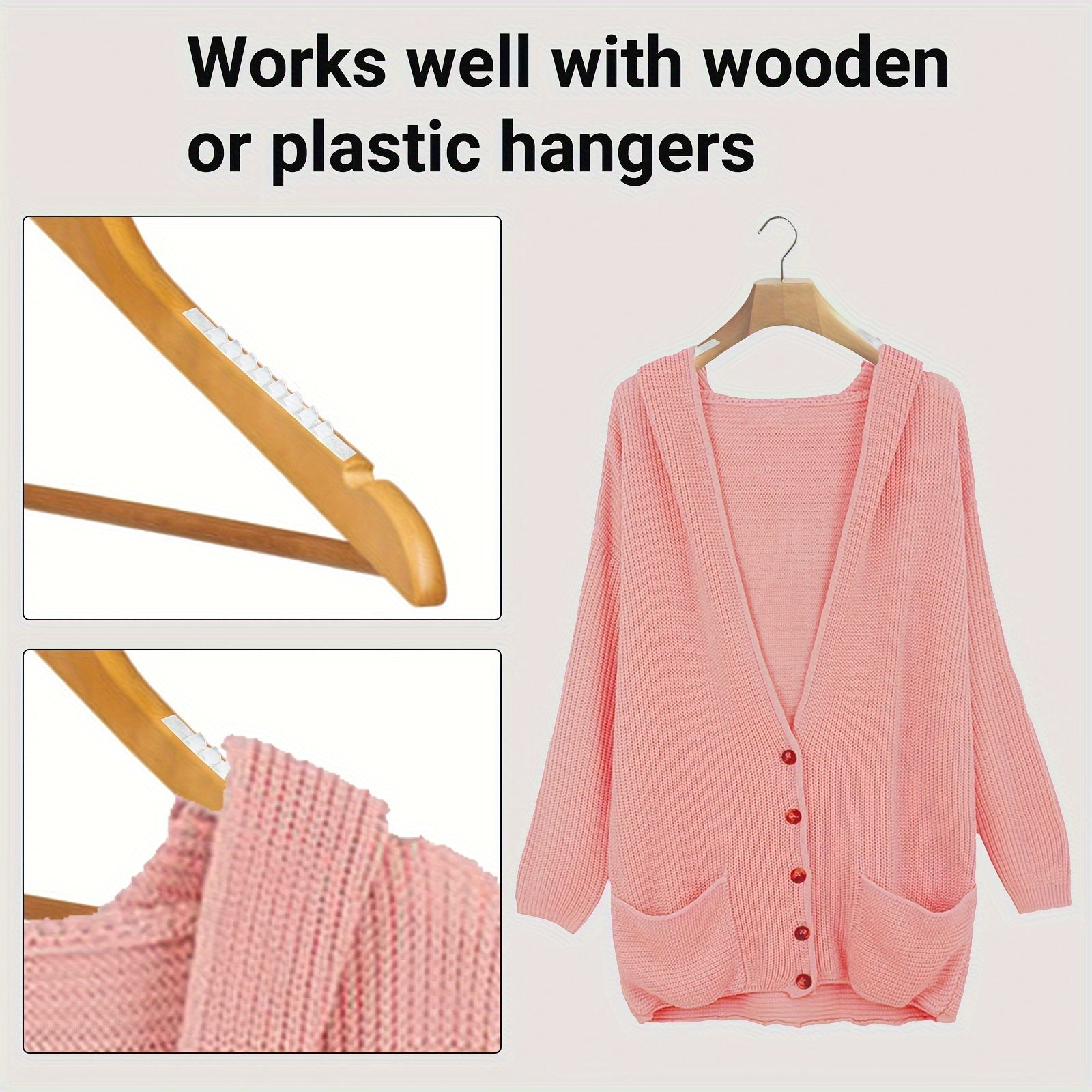 150 Pieces Non-Slip Rubber Hanger Grips with Adhesive Backing for Wooden and Plastic Hangers