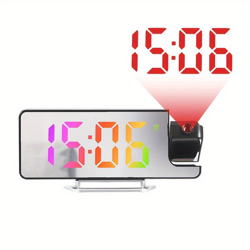 Digital Alarm Clock with Projection and Temperature Display USB Powered Plastic Frame