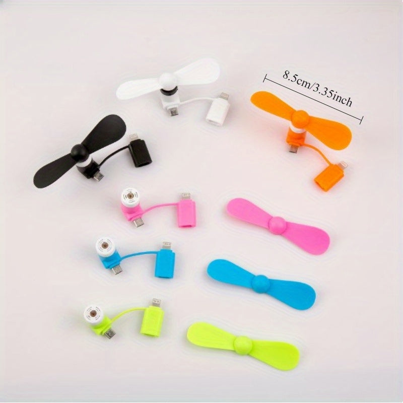 USB Type-C Phone Fan Colorful Options No Battery Needed Portable Gift for Apple Users