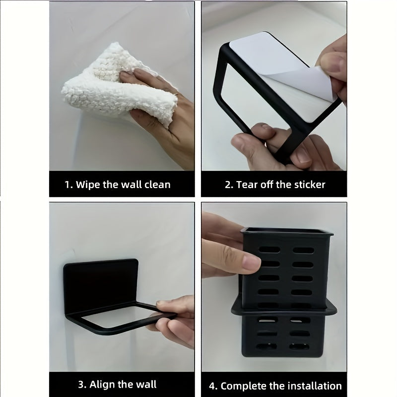 Wall-Mounted Bathroom Storage Rack with Drain for Toilet and Kitchen Organization 1 or 2 Pieces