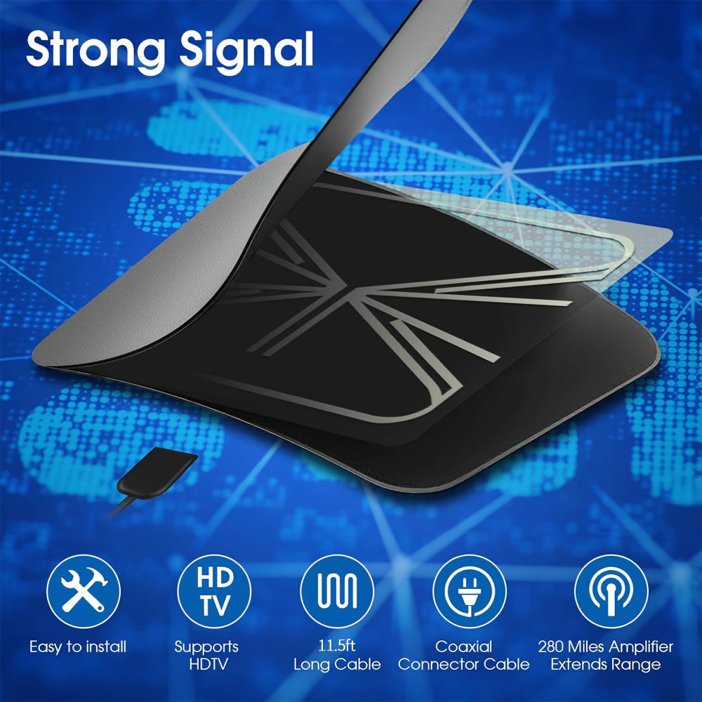 Digital TV Antenna 240 Mile Range 4K Ultra HD Indoor Signal Amplifier with Coaxial Cable