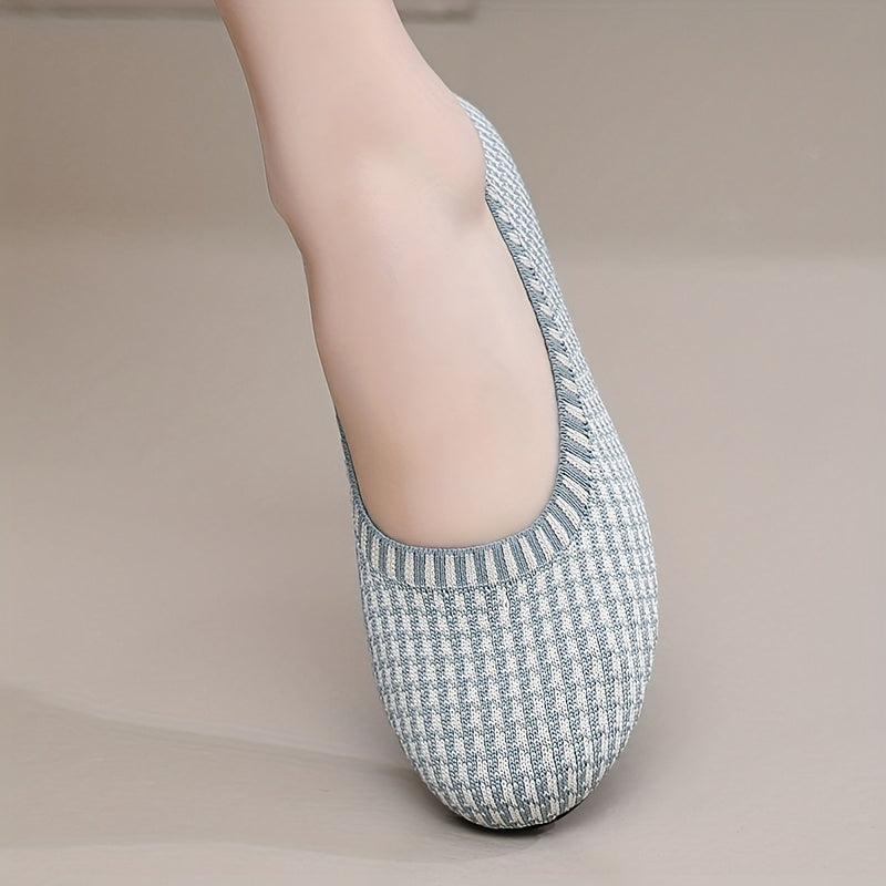 Women's Knit Slip-On Casual Flats Soft Sole Breathable Fabric All Seasons