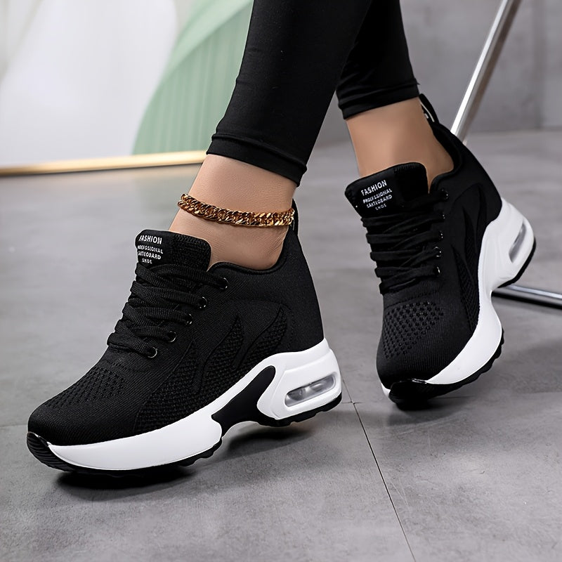 Women's Breathable Mesh High-Top Sneakers Casual Running Shoes Air Cushion