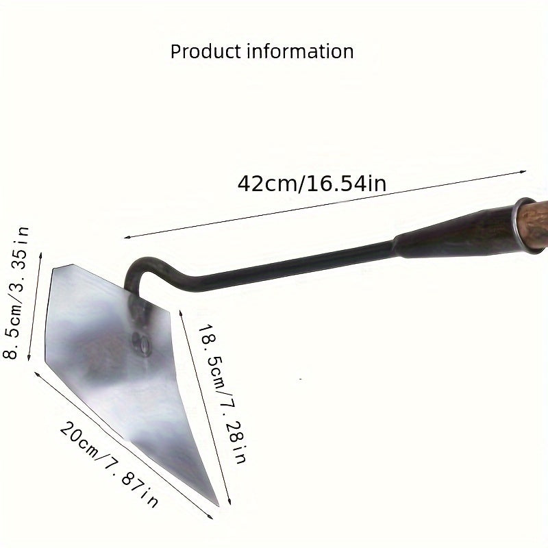 Azada de jardín de acero al manganeso duradero para aflojar la tierra, hacer zanjas y fertilizar, 1 paquete