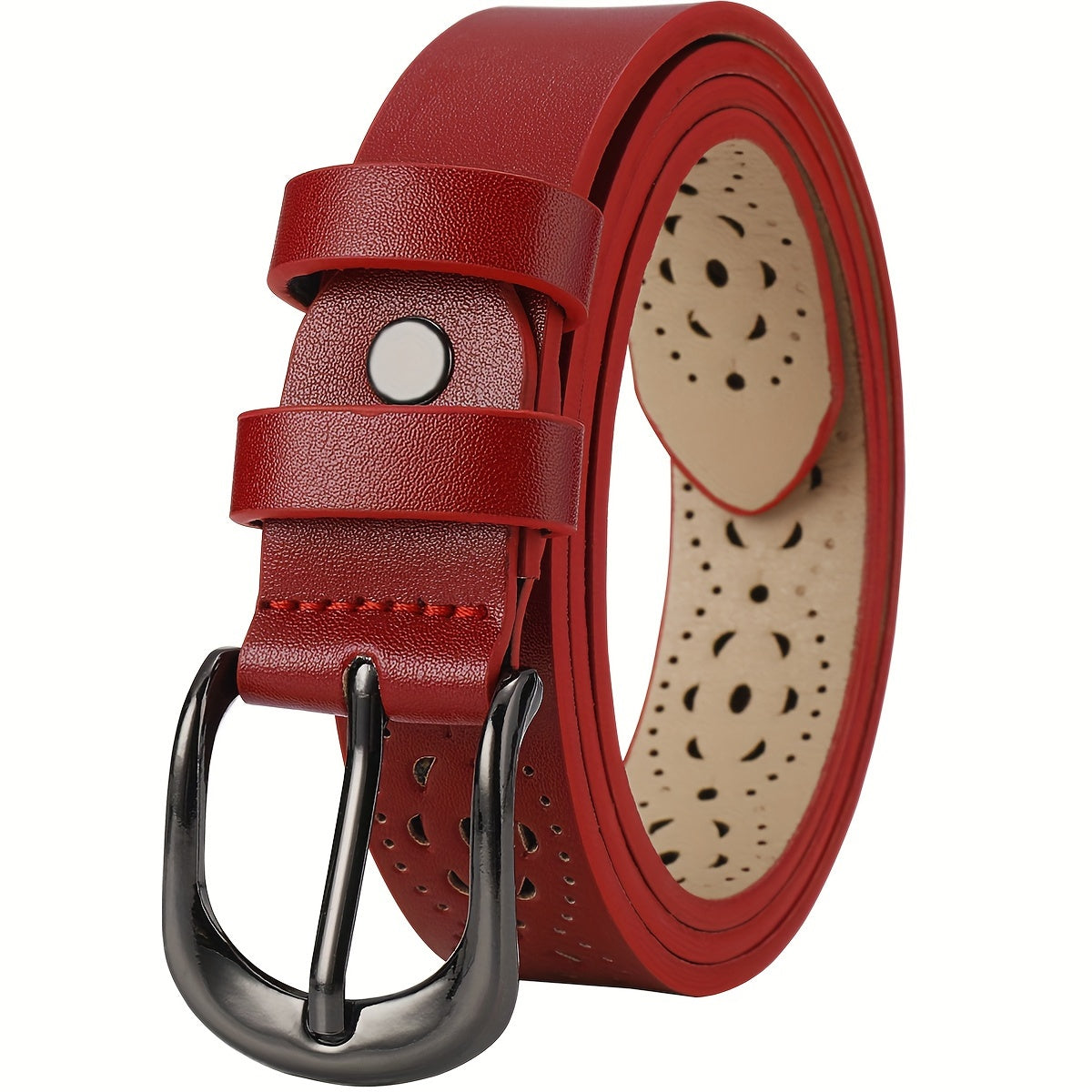 Women's Genuine Leather Belt with Needle Buckle for Jeans and Skirts