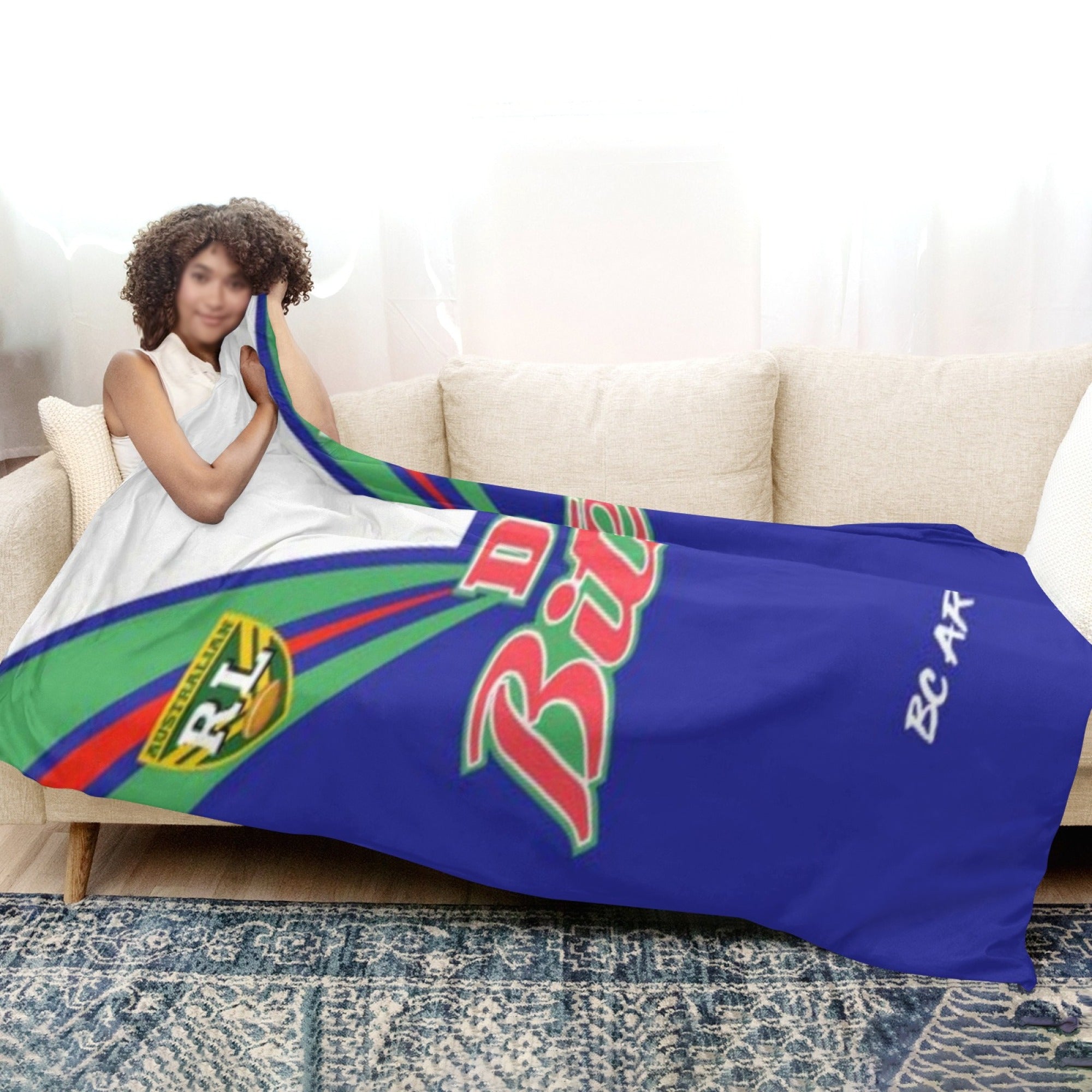 Fleece Blanket with Melbourne Storm and New Zealand Warriors Design 250-300gsm