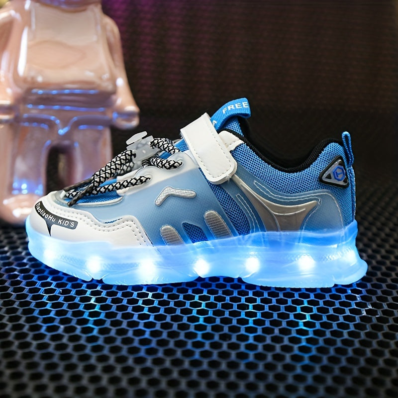 Kids' Light-Up Sneakers Boys Girls Rechargeable Colorful Breathable Mesh Spring Summer