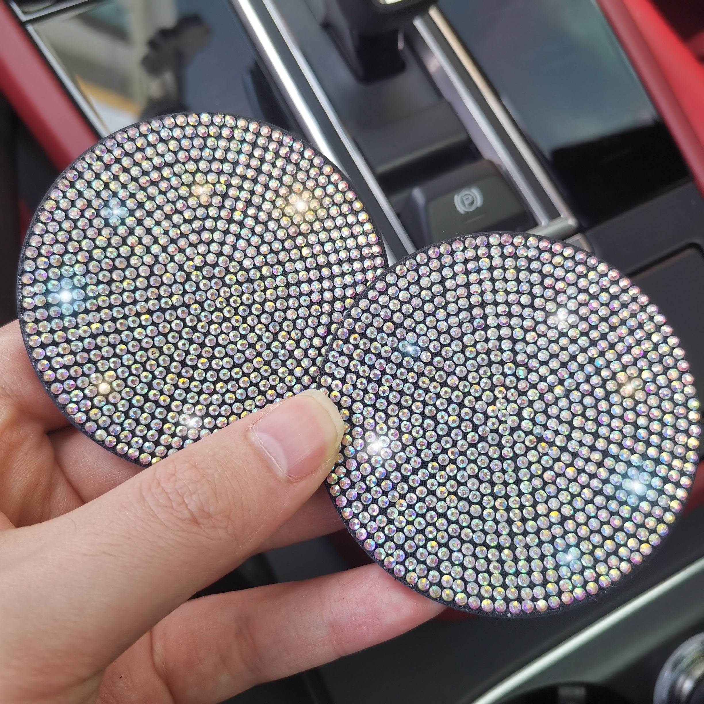 Universal Silicone Bling Car Cup Coaster Anti-Slip Rhinestone