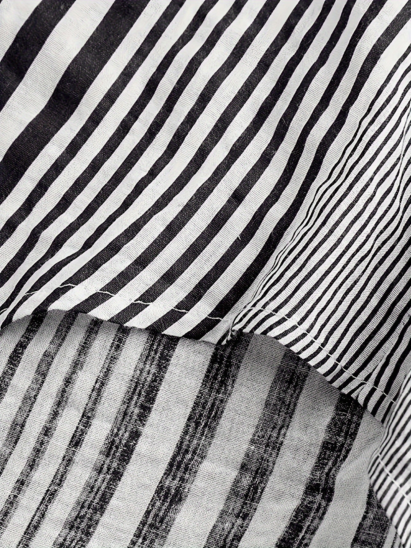 Blusa casual de rayas para mujer de tallas grandes con botones y mangas enrollables