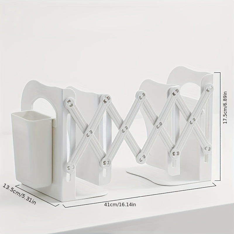 Современный регулируемый пластиковый книжный шкаф, раздвижной настольный органайзер, отдельно стоящая незаконченная многоярусная полка для офиса — без спинки, не требует сборки, не требует подключения к электричеству.