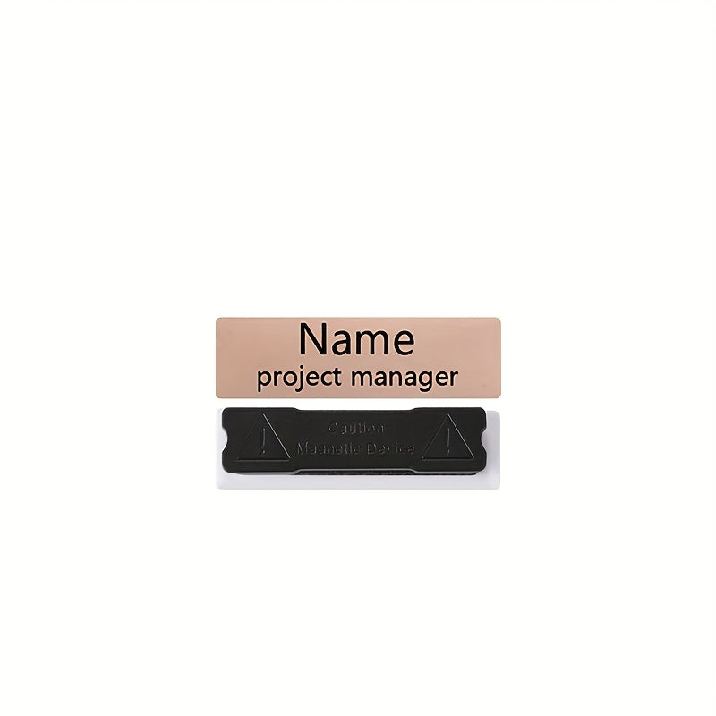 Personalized Stainless Steel Name Badge with Laser Engraving and Attachment Options