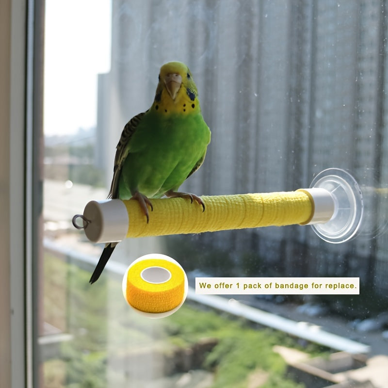 Rang-barang parrot qush uchun tishli va almashtiriladigan bandaj bilan suzuvchi shisha asos