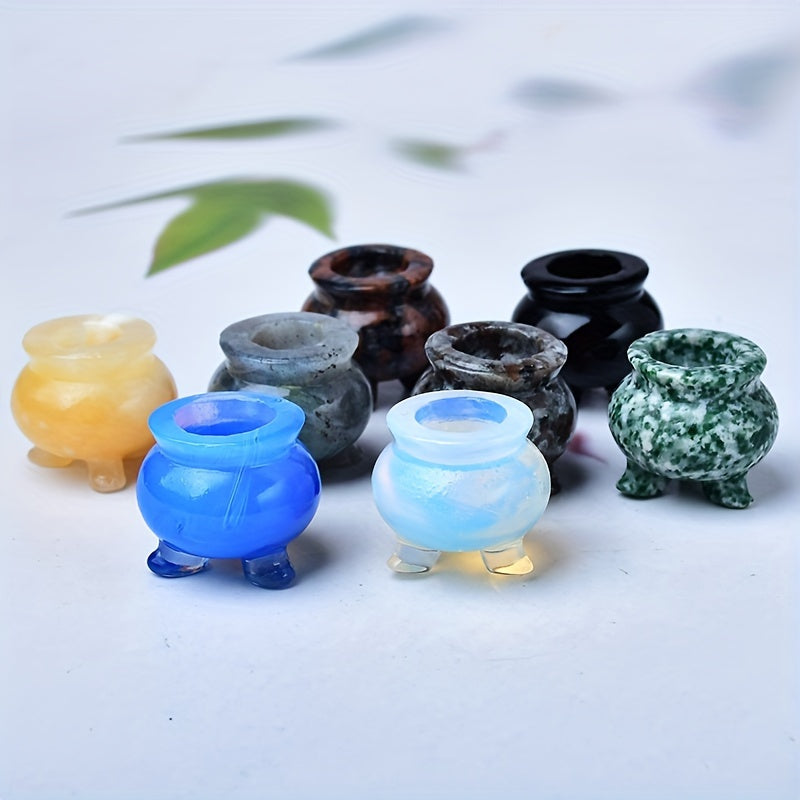 Натуральный подставка для благовоний из кварцевого кристалла с энергетическими камнями для домашнего декора