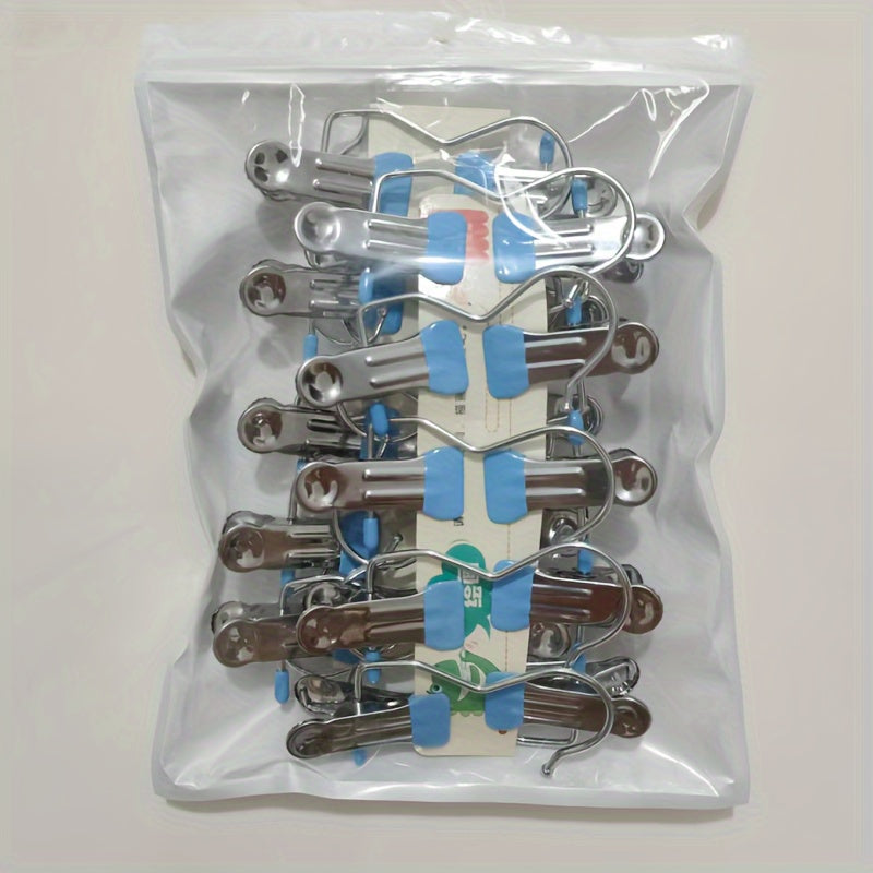 Stainless Steel Laundry Clips Pack of 10 or 20 with Hooks for Hanging Clothes and Organizing