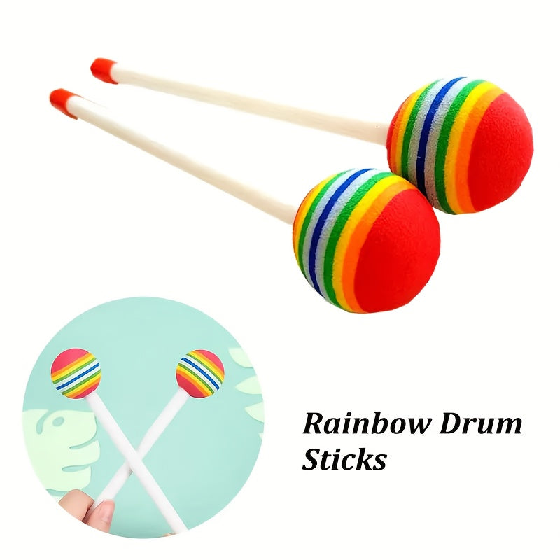 Rainbow Ball Drum Mallets for Music Enthusiasts White Red Green Set of 2