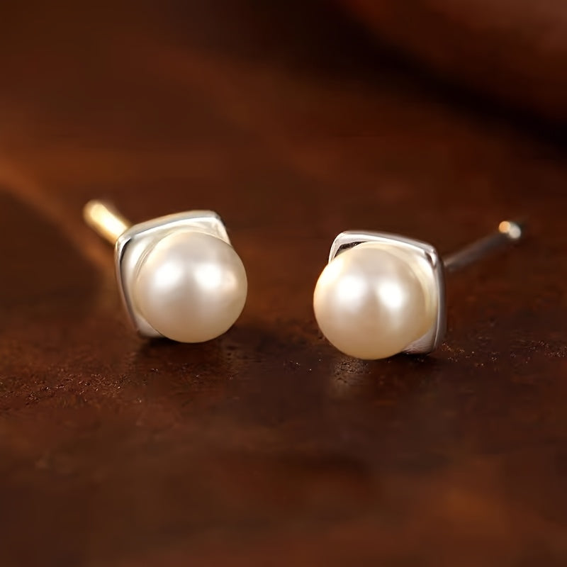 Women’s Freshwater Pearl Earrings Silver Lightweight Classic Elegant Jewelry