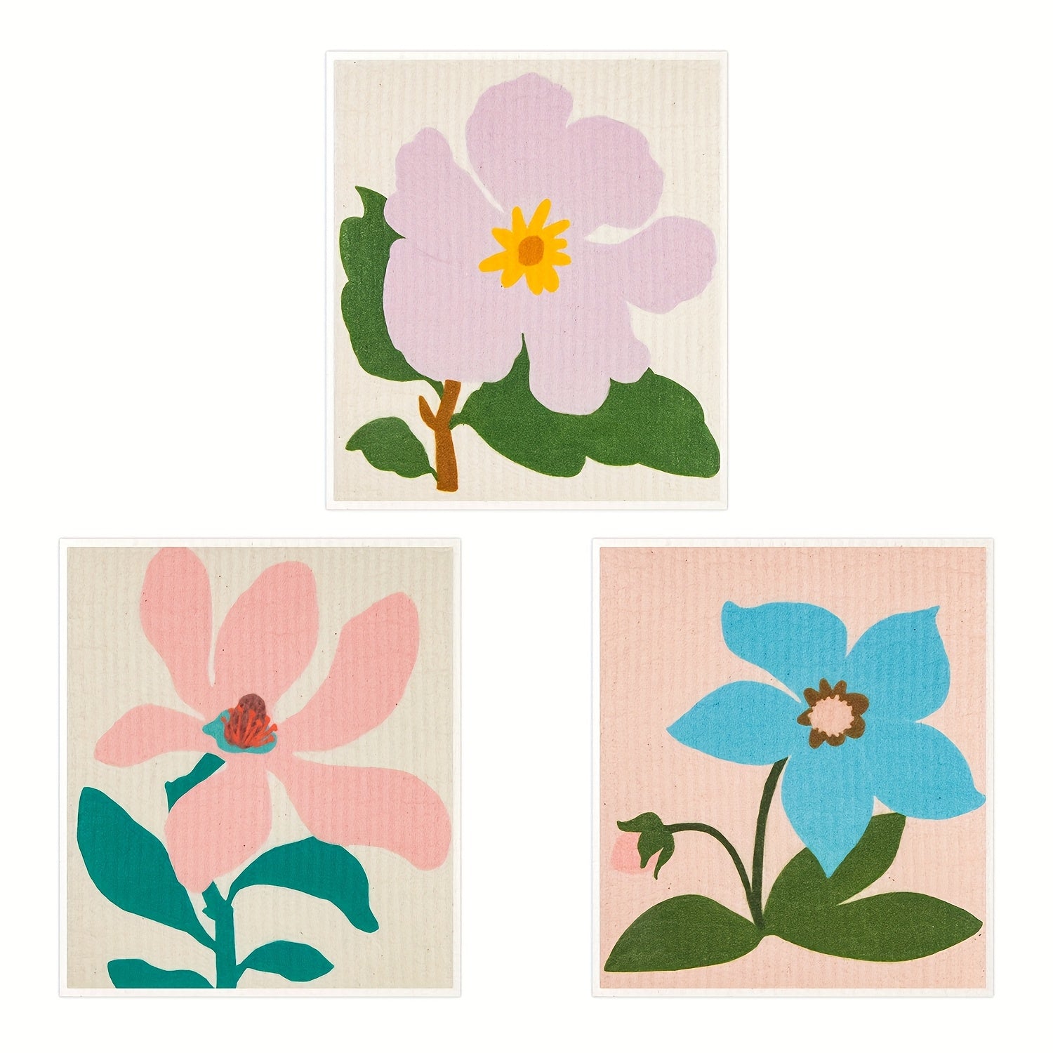 Swedish Dishcloth Set of 6 Reusable Kitchen Cleaning Cloths Decorative Hand Towels