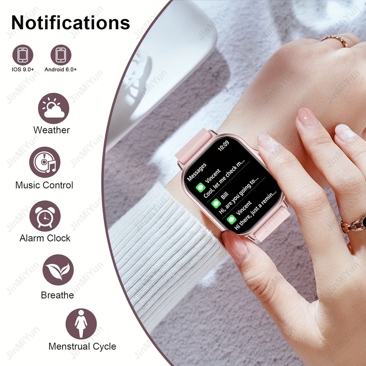 Full Touch Sports Smartwatch for Men and Women 1.83 Inch Fitness Tracker with Call and Message Reminder