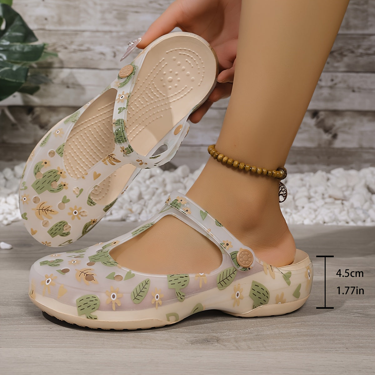 Women's Summer Floral EVA Sandals - Anti-Slip Platform Beach Shoes