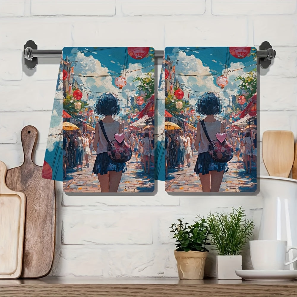 Zamonaviy uslubga ega, yuqori so'rilish qobiliyatiga ega va mashinada yuvish mumkin bo'lgan ultra yumshoq polyester oshxona sochiqlarining ikki to'plami. 40.64x60.96 sm o'lchamdagi qirg'oq mavzusidagi to'rtburchakli idish qo'l sochiqlari.