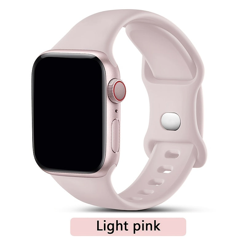 Silicone Sport Watch Band for iWatch Fits 38mm to 49mm Compatible with Series SE Ultra 9 8 7 6 5 4 3 2 1