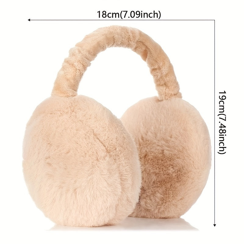 Flexible Polyester Ear Warmers with Fleece, Foldable Winter Ear Protection