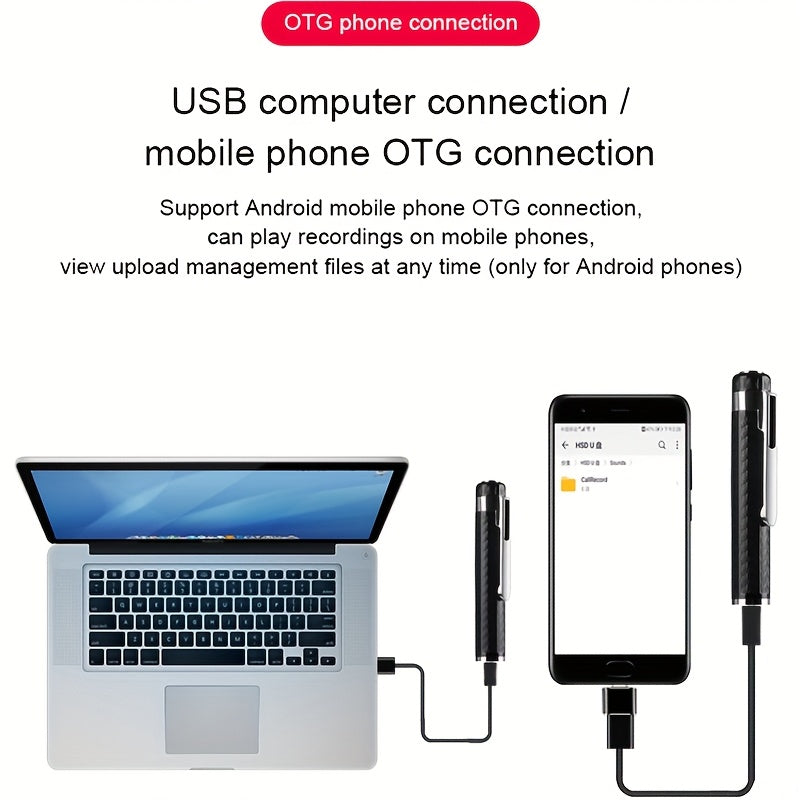 Business Office Voice Recorder Pen HD Noise Reduction Portable Long Battery Support External Memory