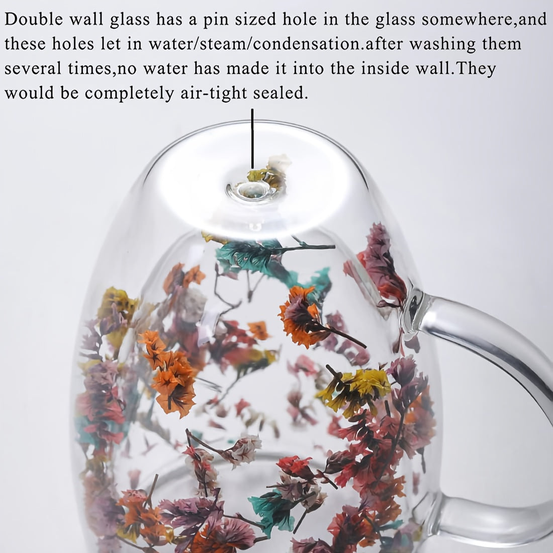 1 dona, 10.14 oz ikki qatlamli espresso stakani, ichida gullar bilan, barcha mavsumlar uchun izolyatsiyalangan, ideal tug'ilgan kun sovg'asi.