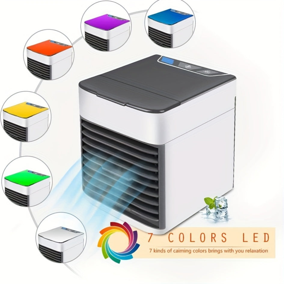 Portable 3-in-1 Air Conditioner Fan Purifier Humidifier USB Touch Control Fast Cooling for Home Office