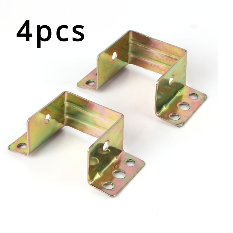 Soportes de marco de cama de metal 4 unidades, ganchos de soporte de esquina de alta resistencia, dorado