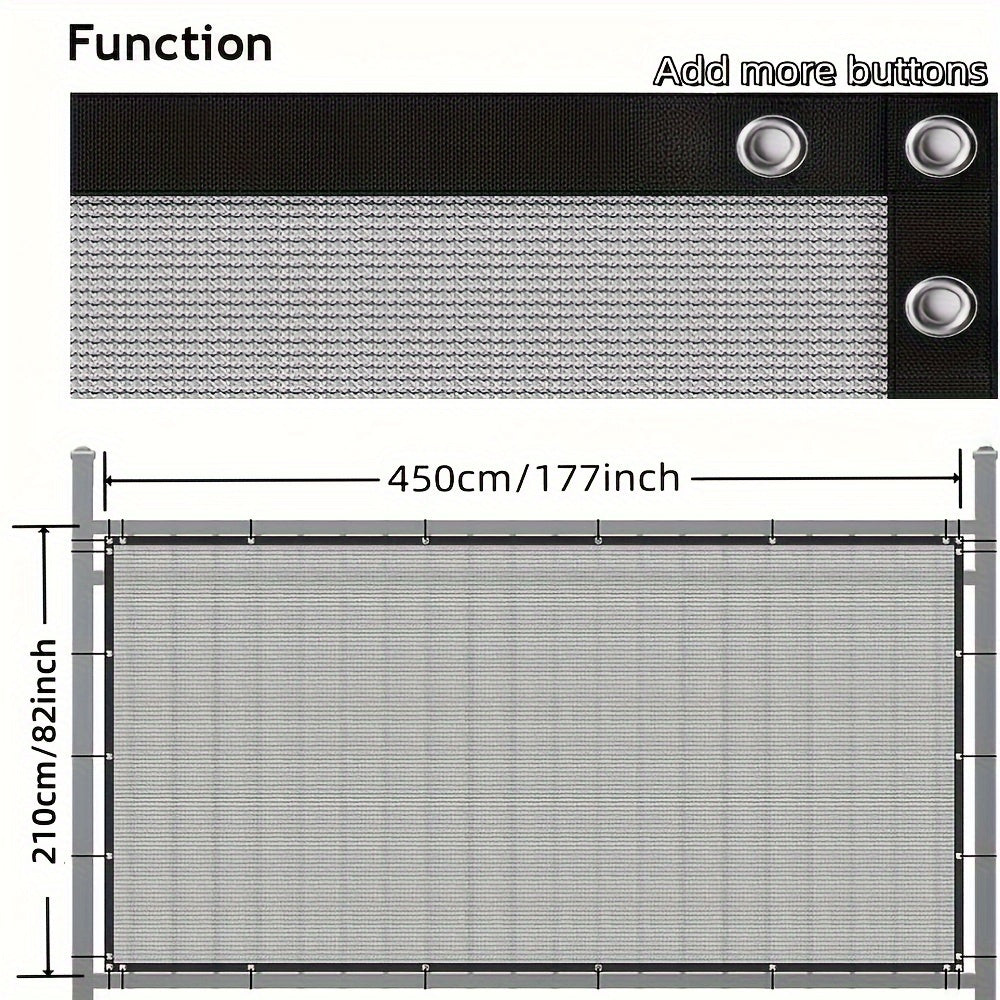 150GSM Gray Privacy Fence Screen for Outdoor Balcony Yard Pool Porch Windproof with Zip Ties