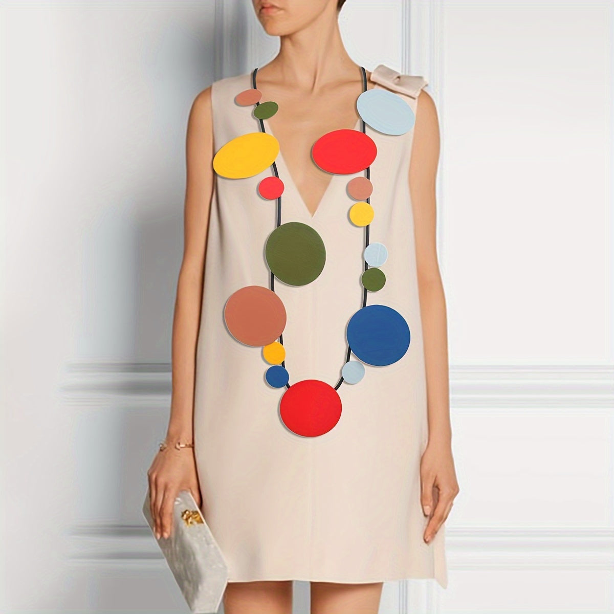 Vintage yog'och aksessuarlar kauchuk marjon - bu ayollar uchun bohem uslubidagi uzun marjon.