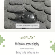 Memory Foam Bath Mat Non-Slip Pebble Design Water-Absorbent Polyester Rug