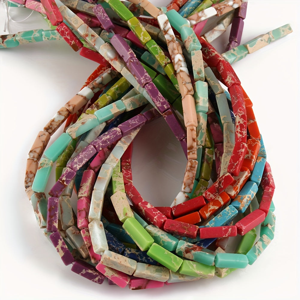 Natural Stone Jasper and Shoushan Beads Set for Jewelry Making Multicolor Cylindrical