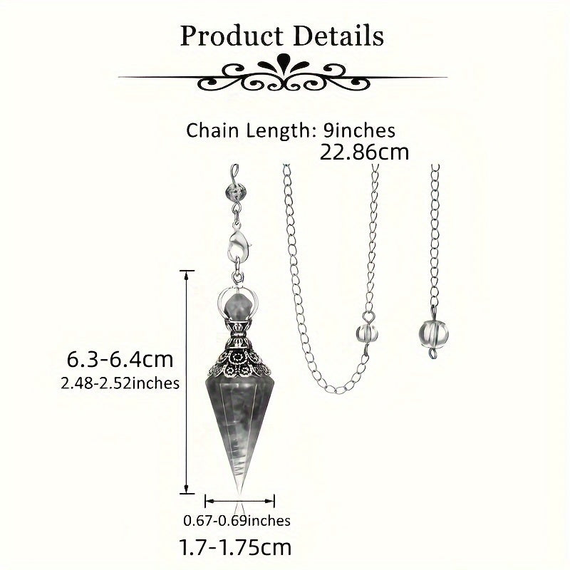 Amethyst Dowsing Pendulum with Natural Crystal and Hexagonal Resin Pendant