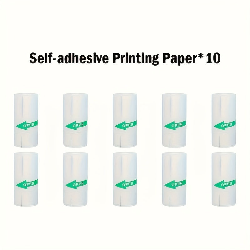 10 Rolls Mini Self-Adhesive Thermal Printer Labels 57mm Inkless Printer