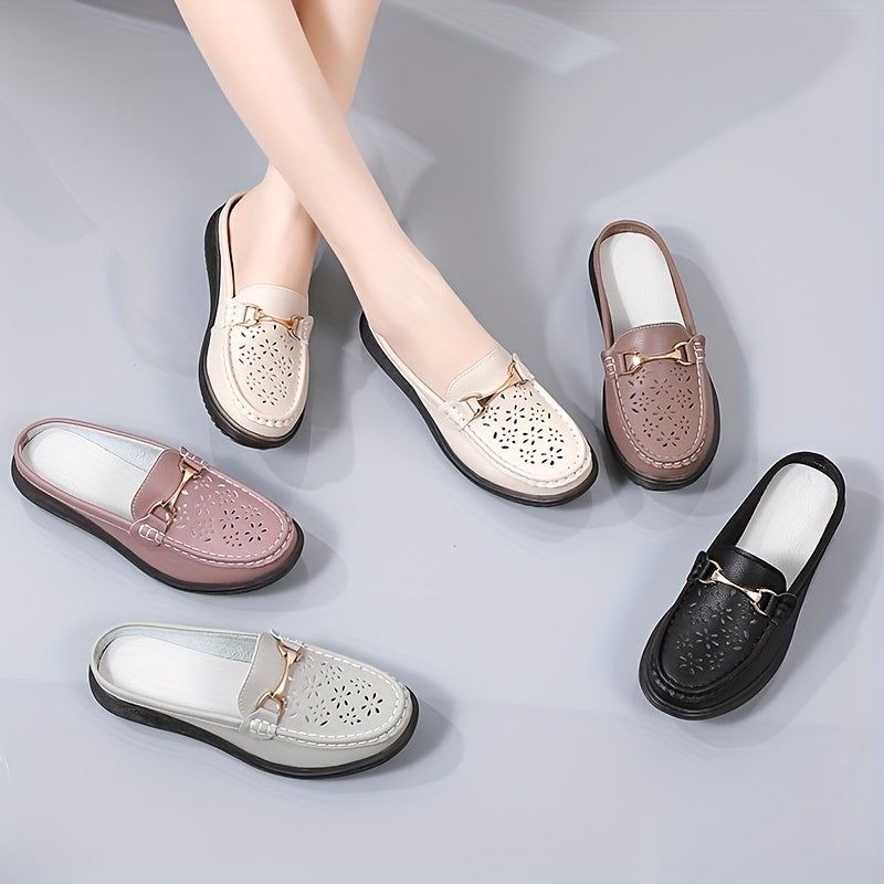 Women Lightweght Slip-On Mules Flat Non-Slip Loafers Casual All-Season