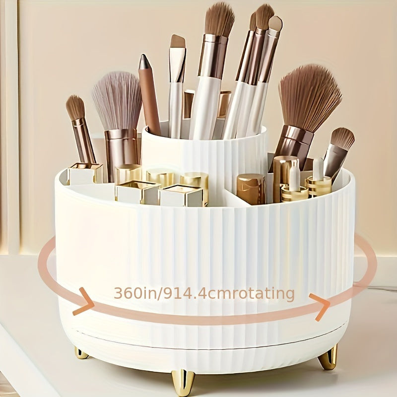 Organizador multifuncional de plástico para cosméticos con bandeja giratoria para maquillaje y cuidado de la piel