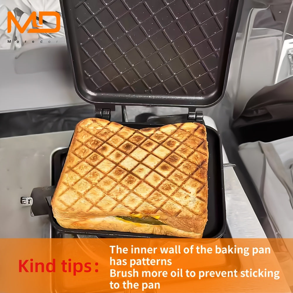 Elk Embossed Non-Stick Double-Sided Grill Baking Pan with Removable Handle