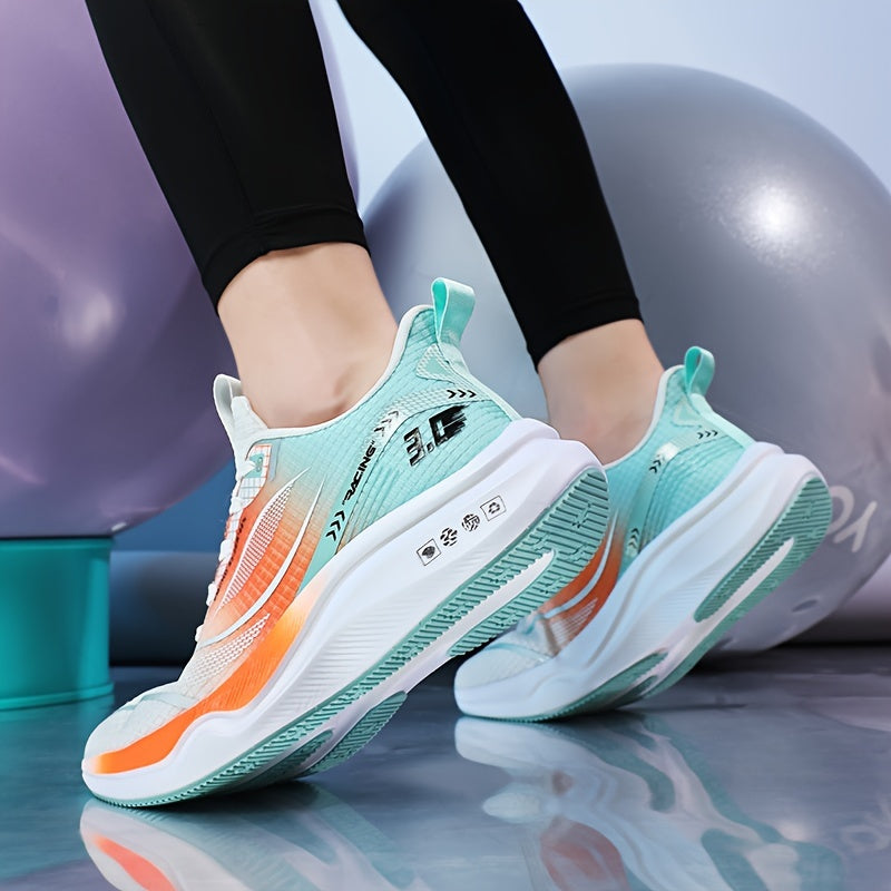 Men's Ultra-Light Carbon Plate Running Shoes Breathable Mesh Shock-Absorbing Lace-Up