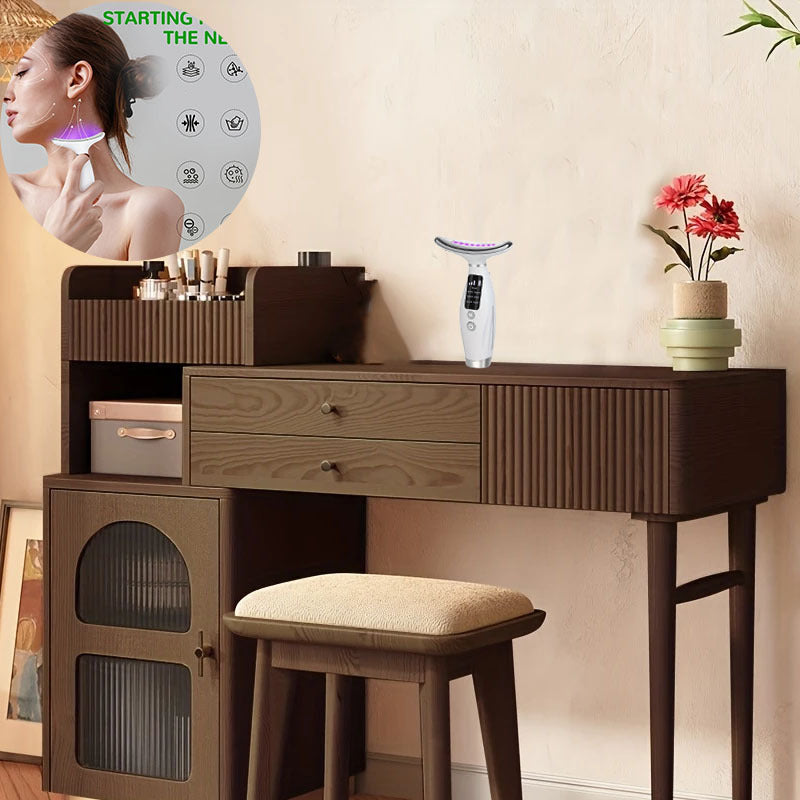 LED chiroqlari, isitish rejimi bilan qayta zaryadlanadigan yuz va bo'yin massajchisi - teri parvarishi, stressni kamaytirish uchun ideal - ayollar uchun, Onalar kuni, Pasxa, Yangi yil uchun mukammal sovg'a.