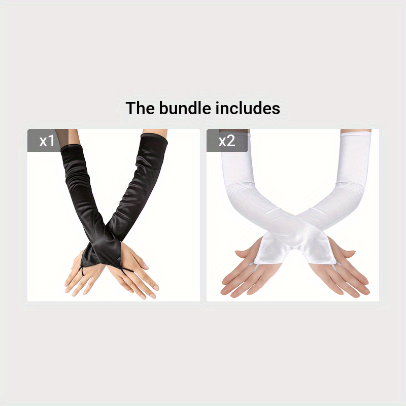 Women's Satin Opera Gloves Flapper Prom Vintage Accessories 1 Pair