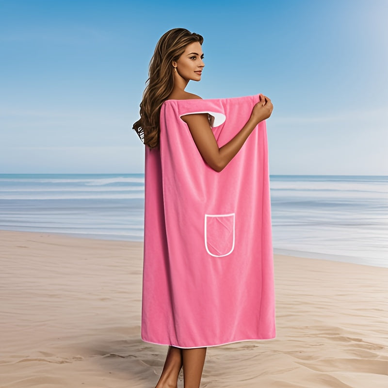 Женский халат из мягкого кораллового флиса с клетчатым мультяшным дизайном, карманами и абсорбирующей функцией, похожей на полотенце, для душа и спа.